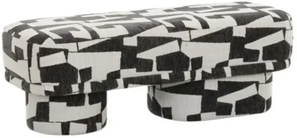 Ulani Printed Jacquard Bench - Black