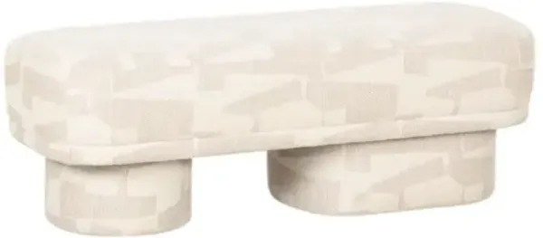 Ulani Printed Jacquard Bench - White