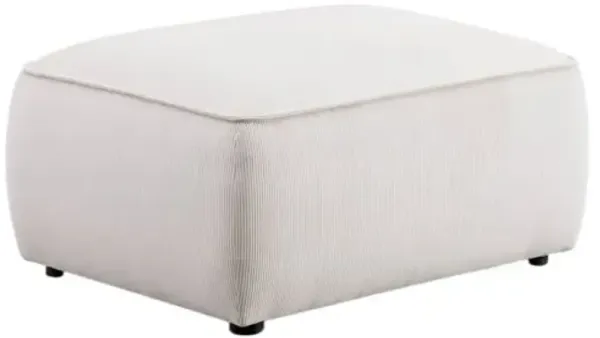 Xenon Corduroy Velvet Ottoman - White