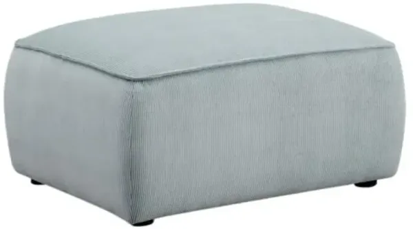 Xenon Corduroy Velvet Ottoman - Blue