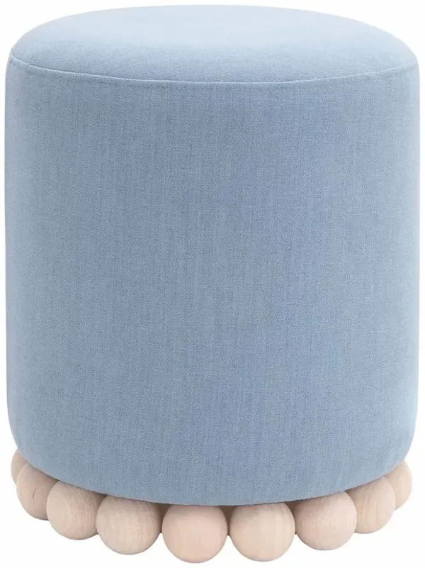 Callie Round Upcycled Fabric Ottoman