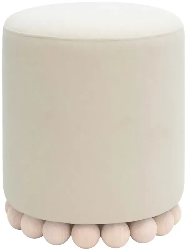 Callie Round Upcycled Fabric Ottoman