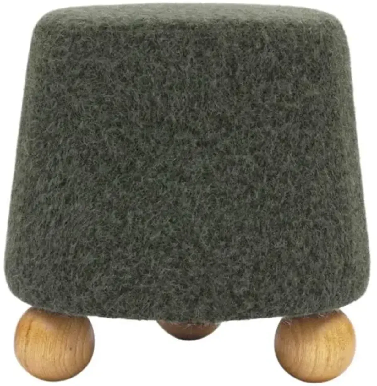 Parven Faux Mohair Stool - Green