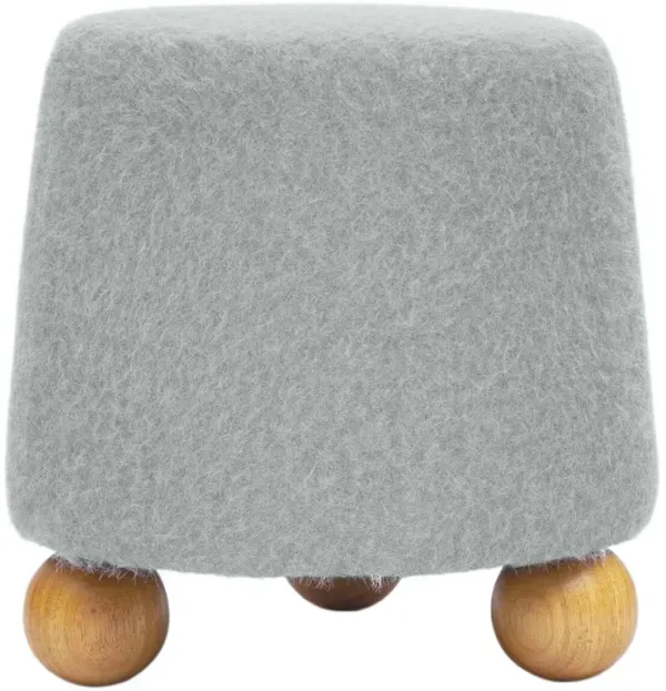 Parven Faux Mohair Stool - Gray