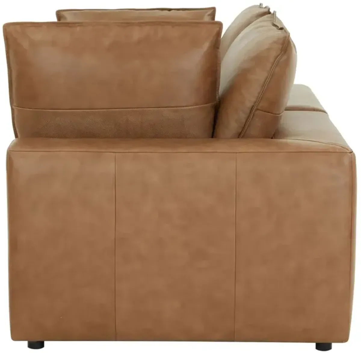 Saphine Leather Modular Loveseat - Brown