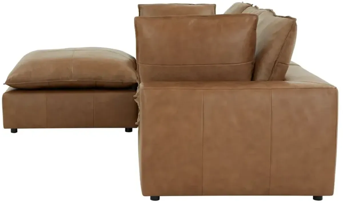 Saphine Leather Modular Sectional - Brown