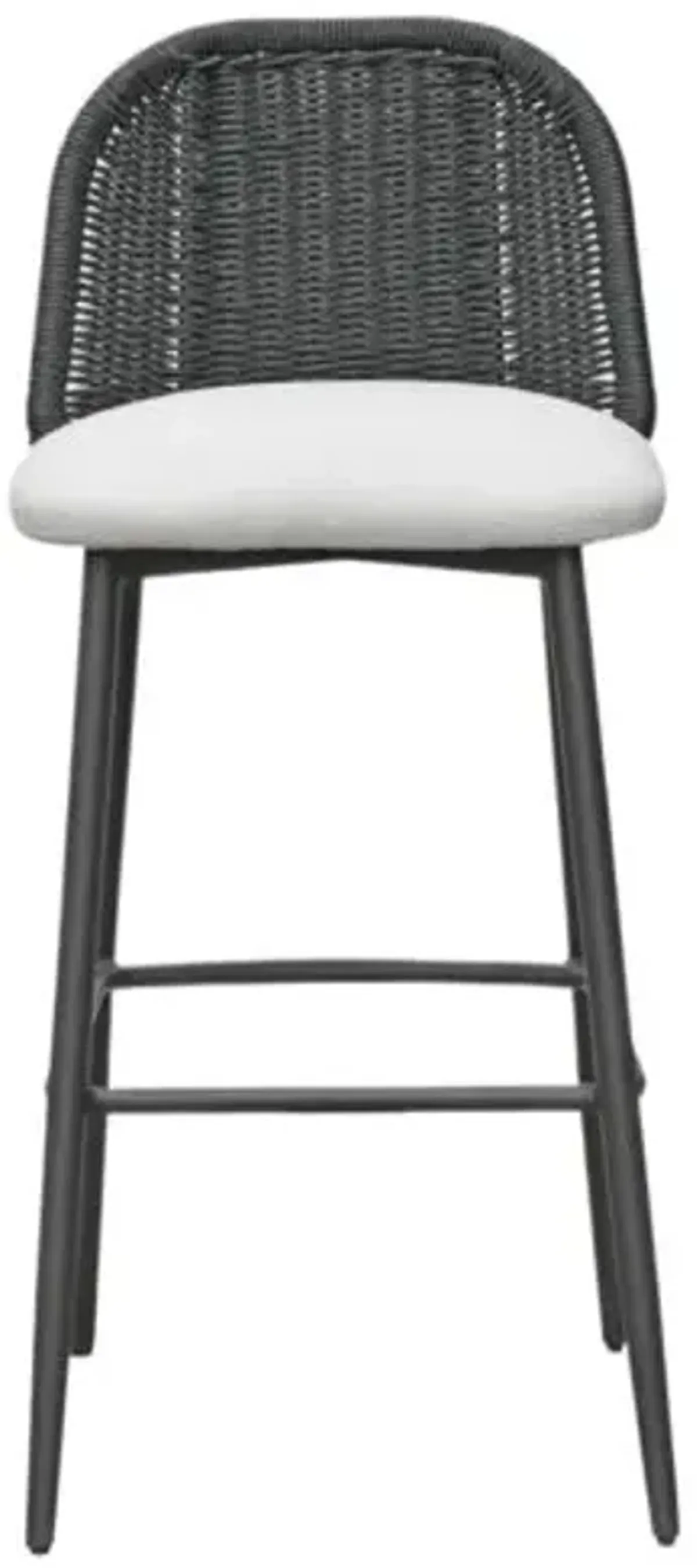Cerelia Outdoor Performance Fabric Wicker Barstool - Black