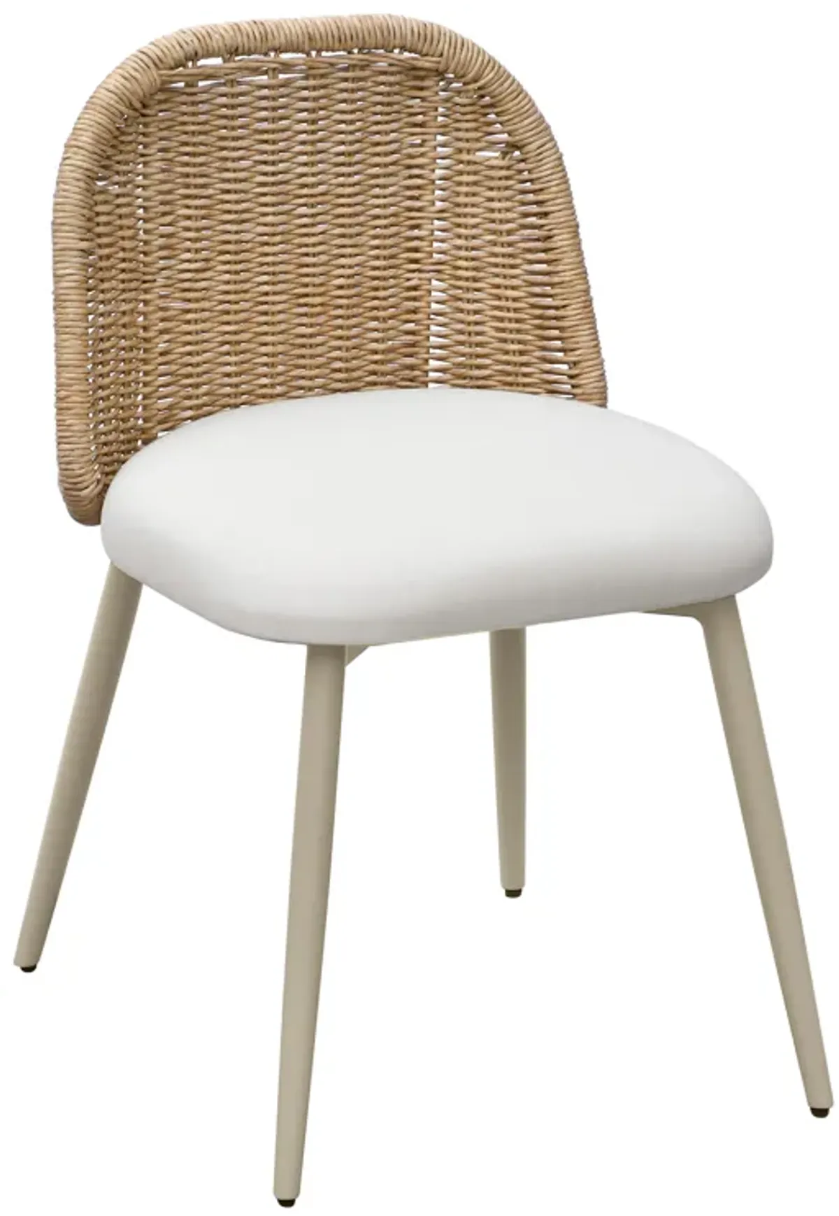 Cerelia Outdoor Performance Fabric Wicker Dining Chair - White