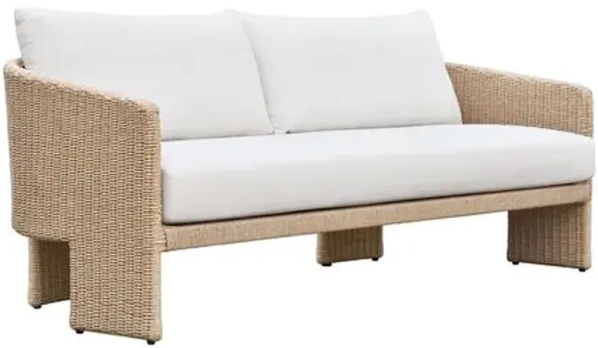 Cerelia Outdoor Performance Fabric Wicker Sofa