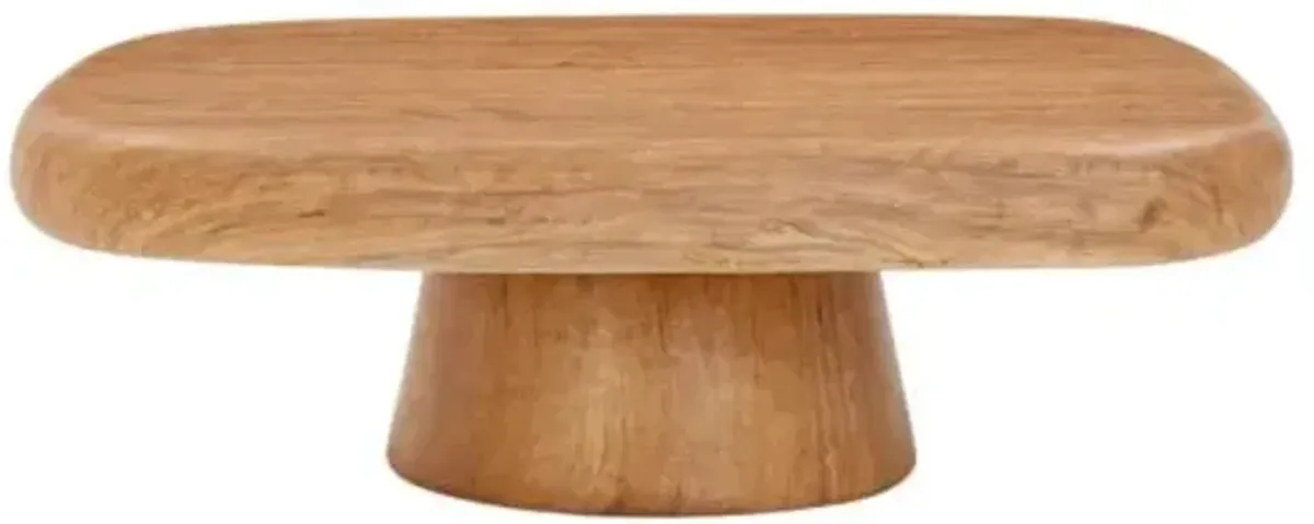 Zeriel Concrete Indoor/Outdoor Coffee Table - Natural Wood Grain