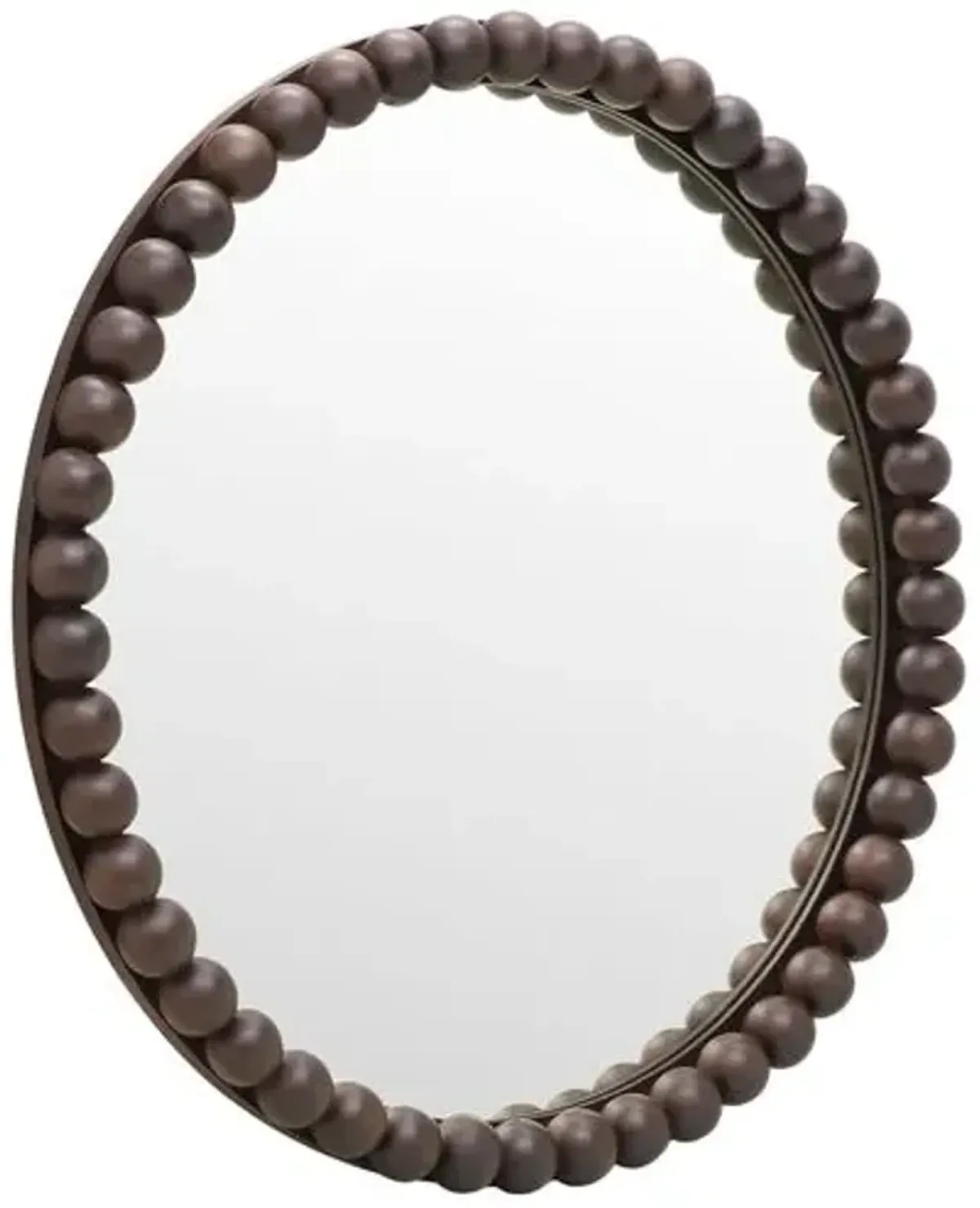 Jorrena Round Wall Mirror - Walnut