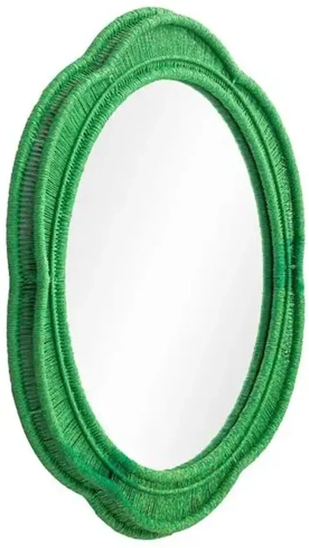 Riven Hand-Wrapped Spun Paper Cord Round Wall Mirror