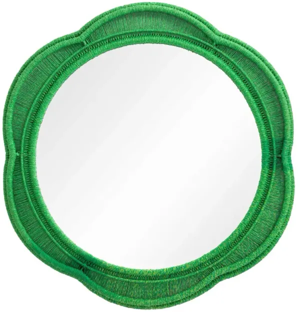 Riven Hand-Wrapped Spun Paper Cord Round Wall Mirror