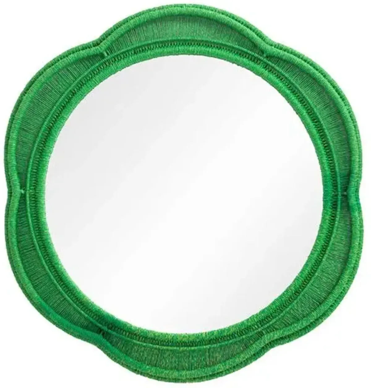 Riven Hand-Wrapped Spun Paper Cord Round Wall Mirror