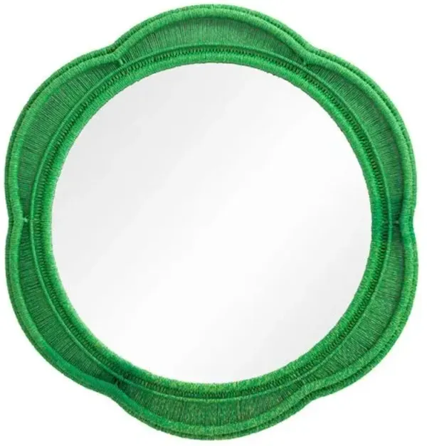 Riven Hand-Wrapped Spun Paper Cord Round Wall Mirror