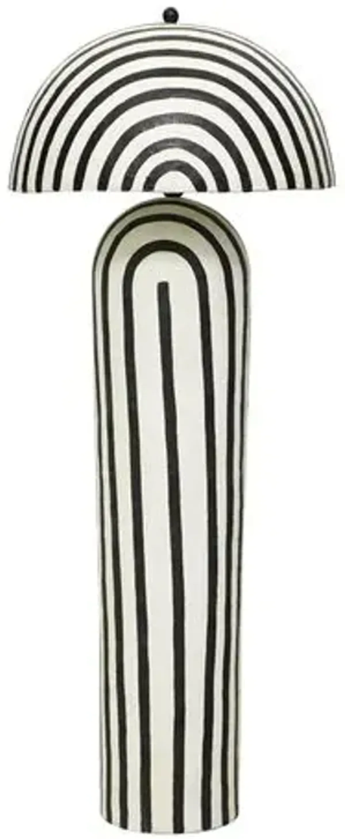 Wrynn Striped Papier Mache Floor Lamp - Black