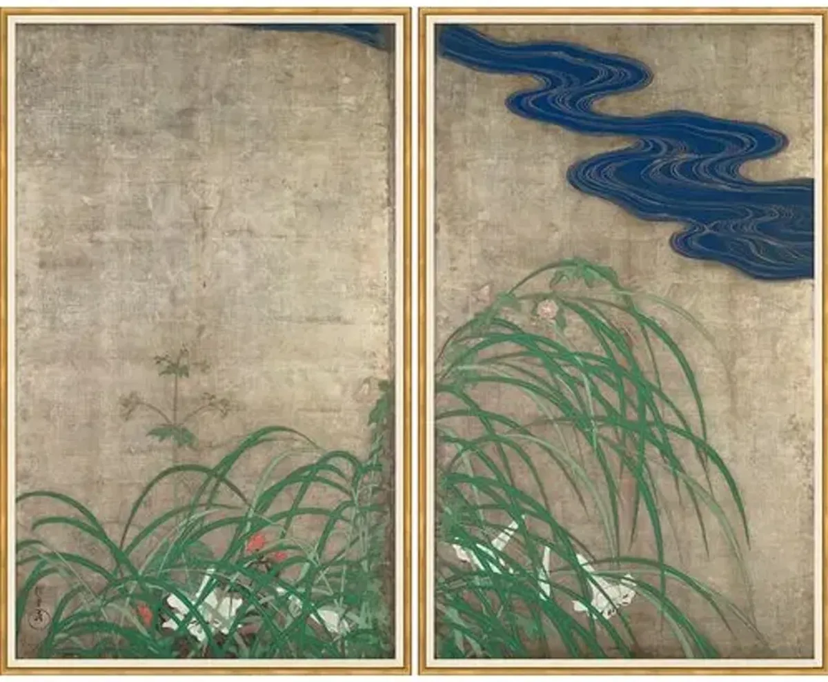 Bespoke by Baker - Asian Panels Painting Set - 32.25" x 52.25" - Soicher Marin - Brown