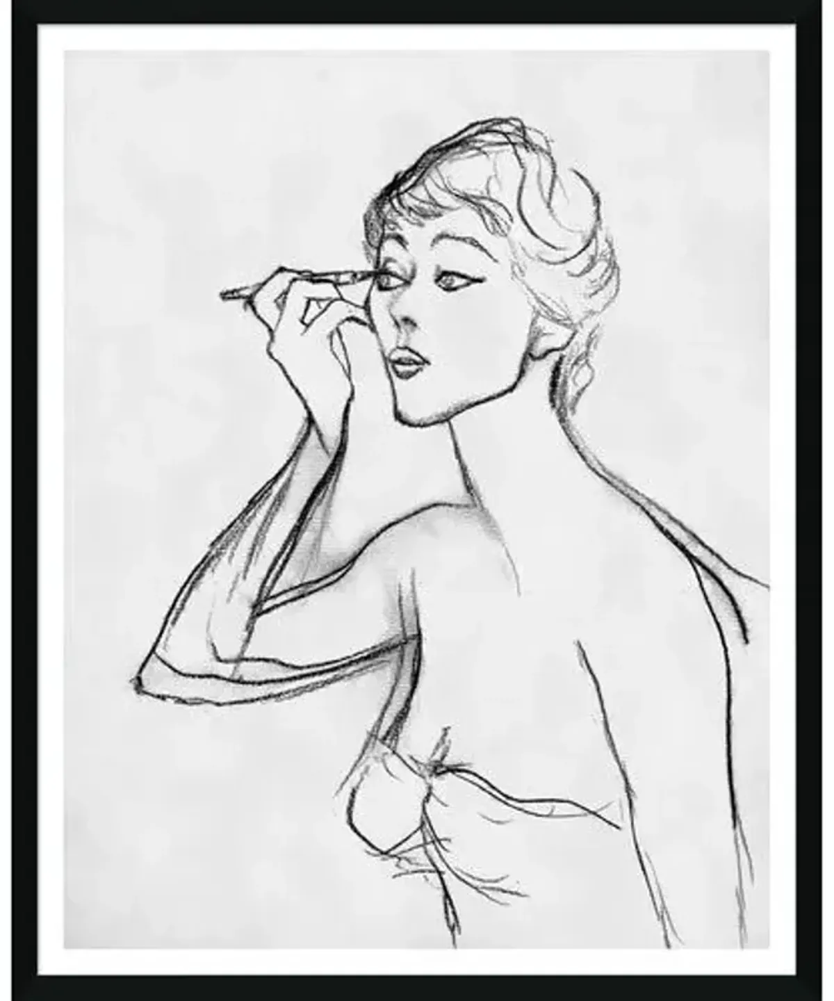 Bespoke by Baker - Vogue Magazine - Carl Erickson Putting Makeup On - 25.25" x 31.25" - Soicher Marin - Black