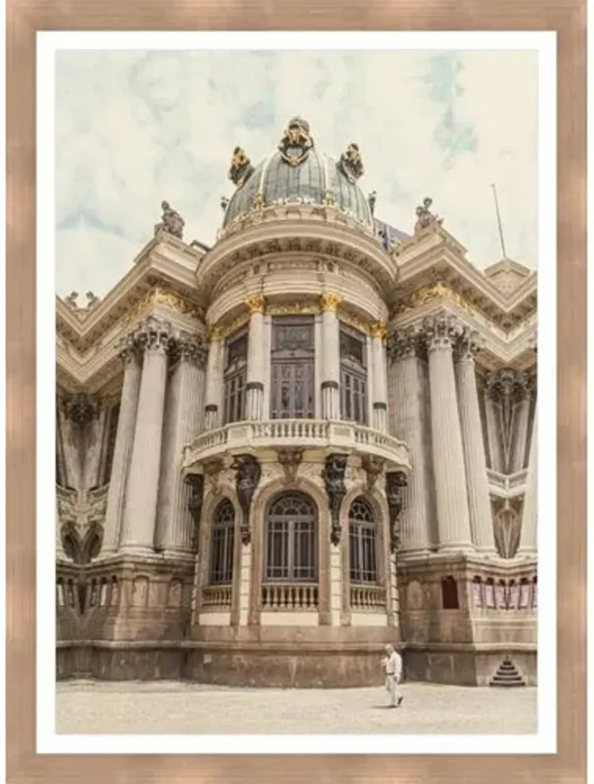 Rio Belle Epoque Municipal Theater Fa ade Photograph by Alexandre Venancio - Gray