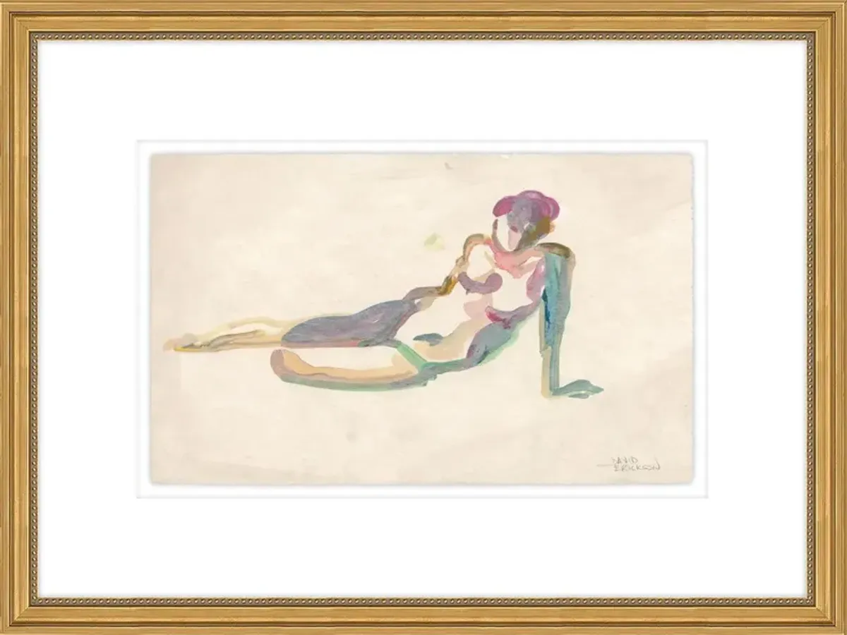 Ms. Daydream I Drawing by David Erickson - Gray