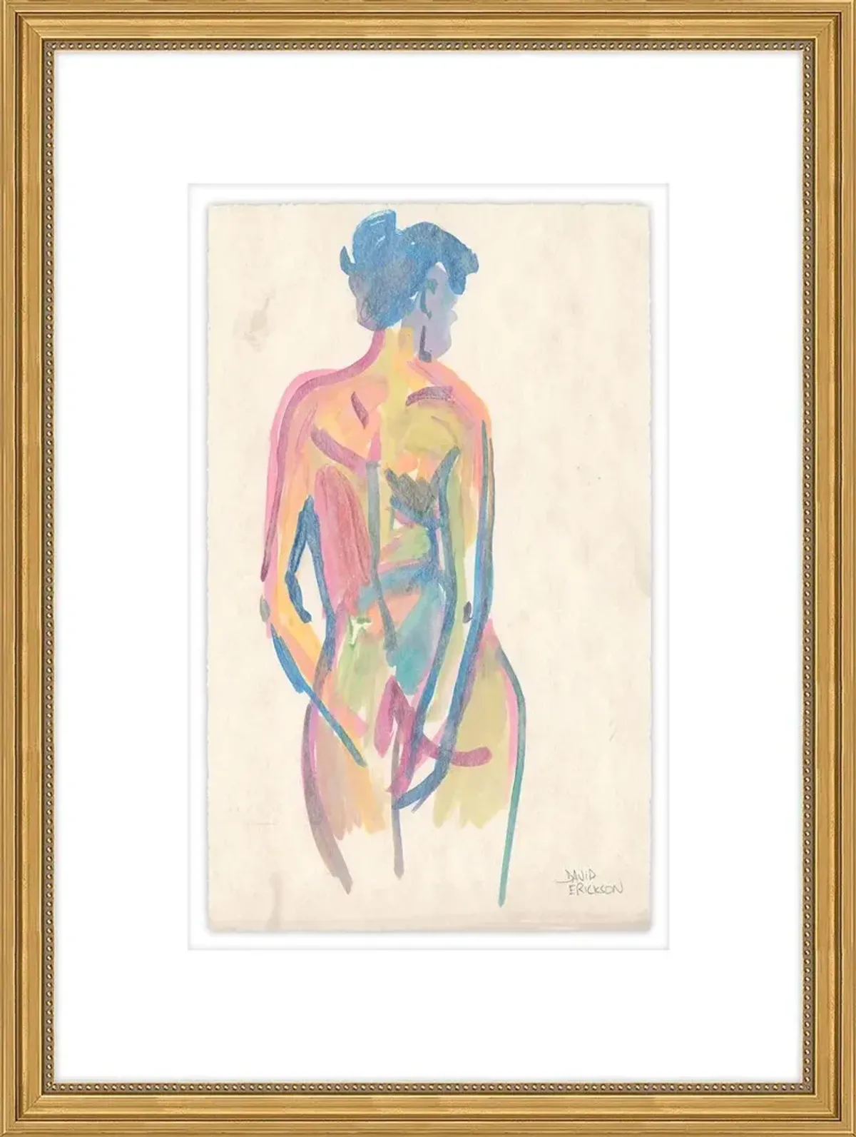 Ms. Daydream II Drawing by David Erickson - Blue