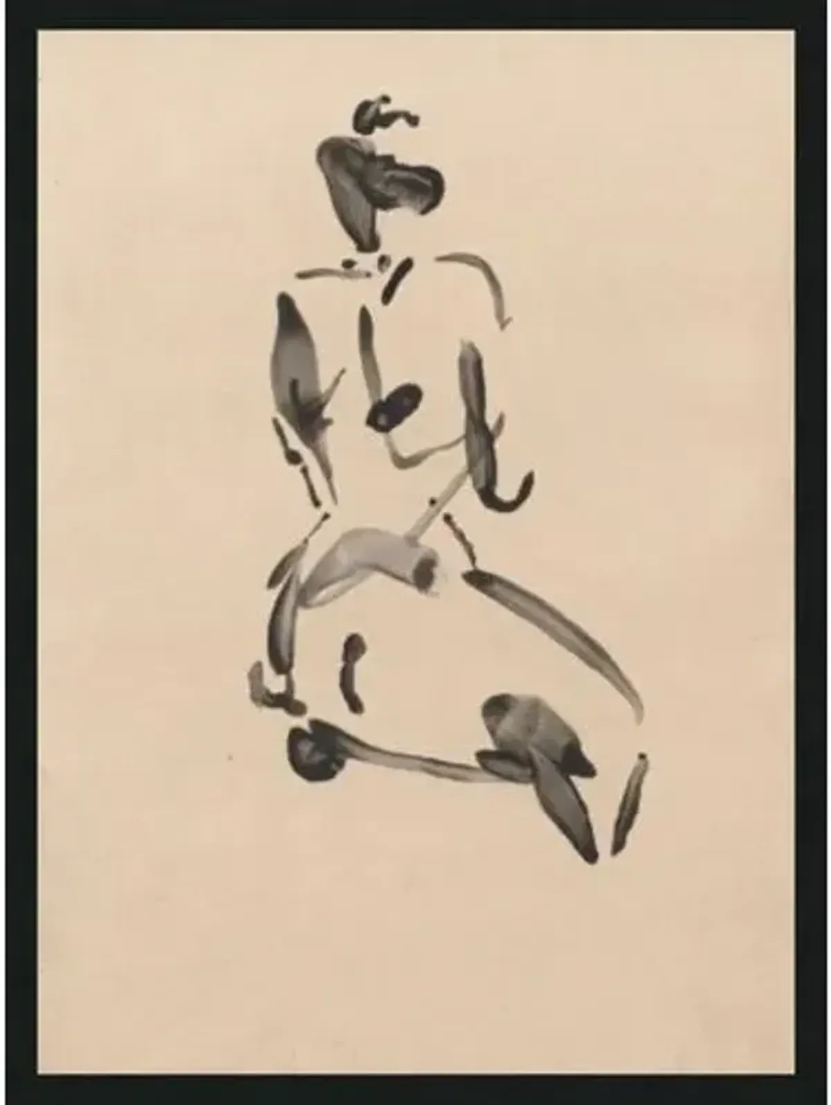 Ink Figure Drawing by David Erickson - Black