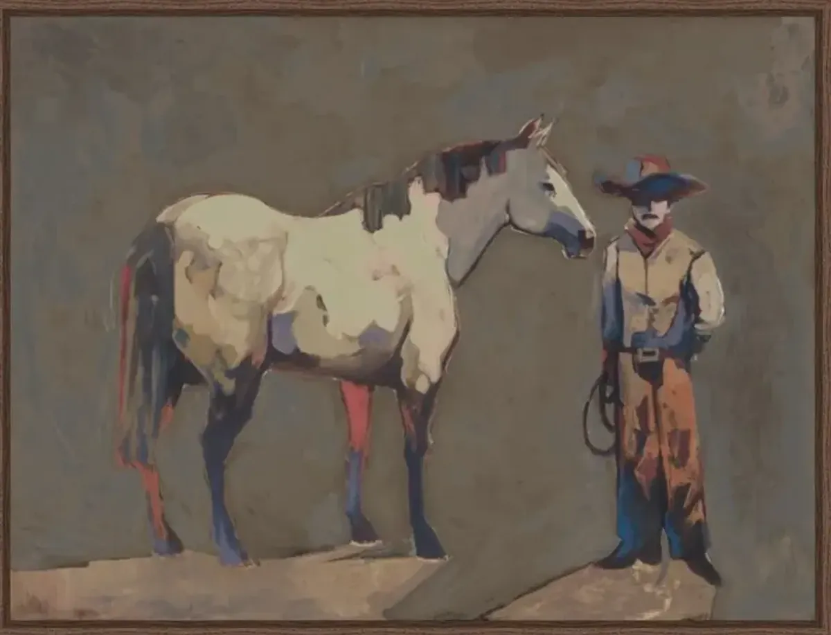 Vaquero Painting by Kathy Mann - Gray