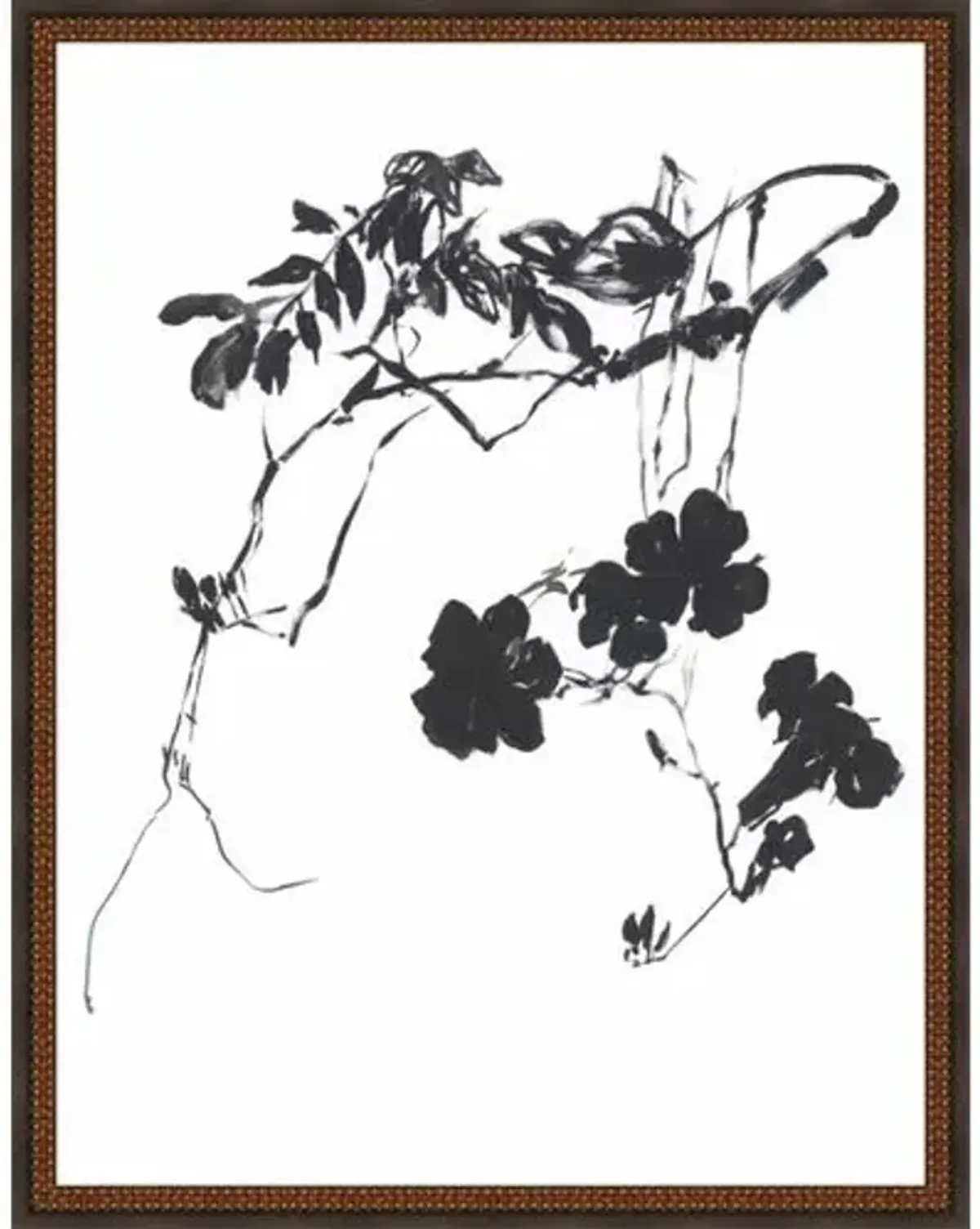 Inky Floral I Painting by Maelani Blue - Black