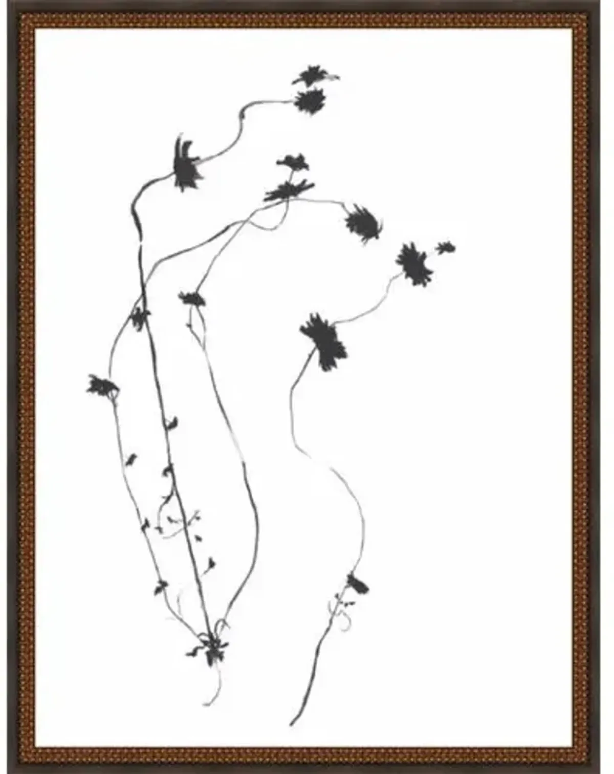 Inky Floral I Painting by Maelani Blue - Black