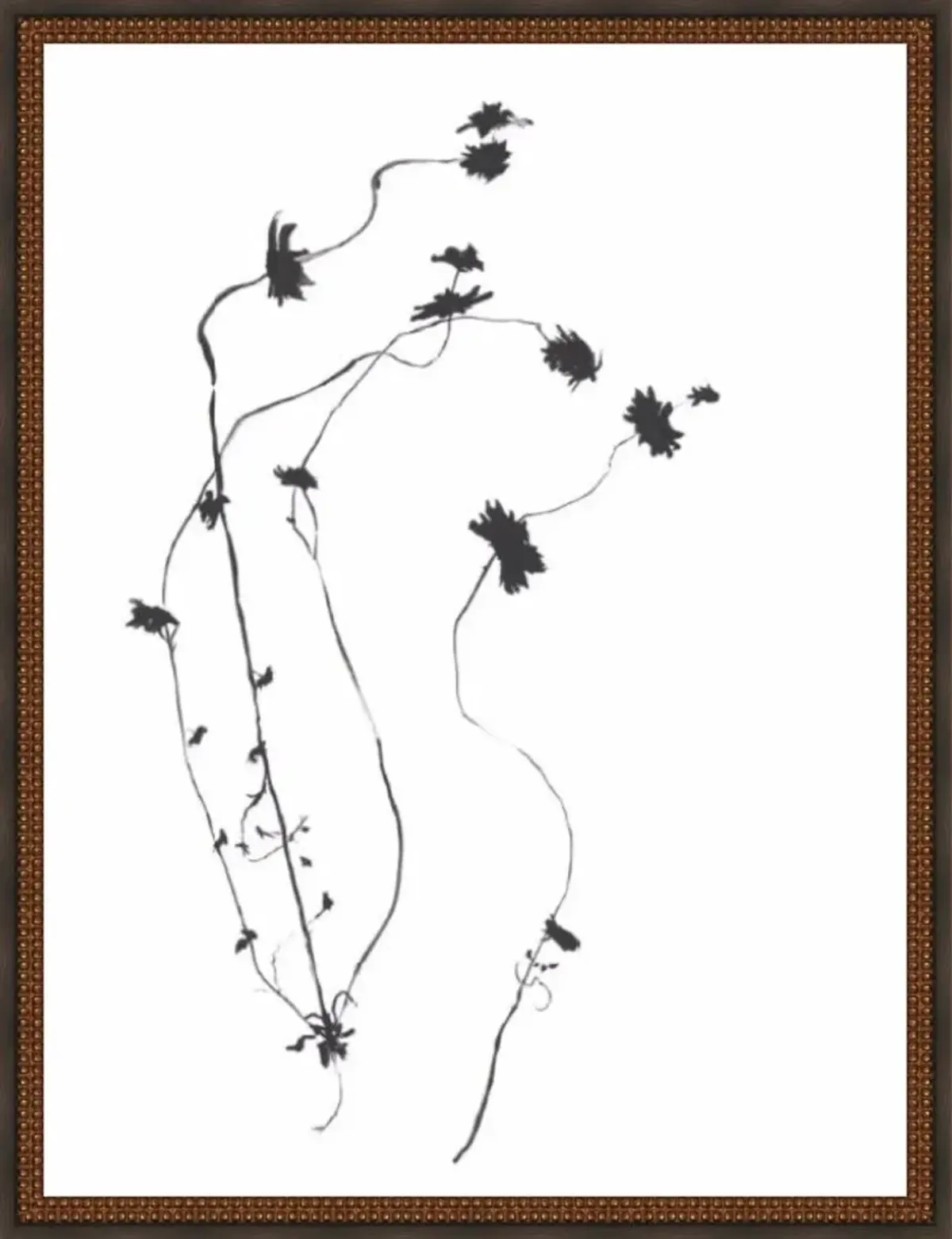 Inky Floral I Painting by Maelani Blue - Black