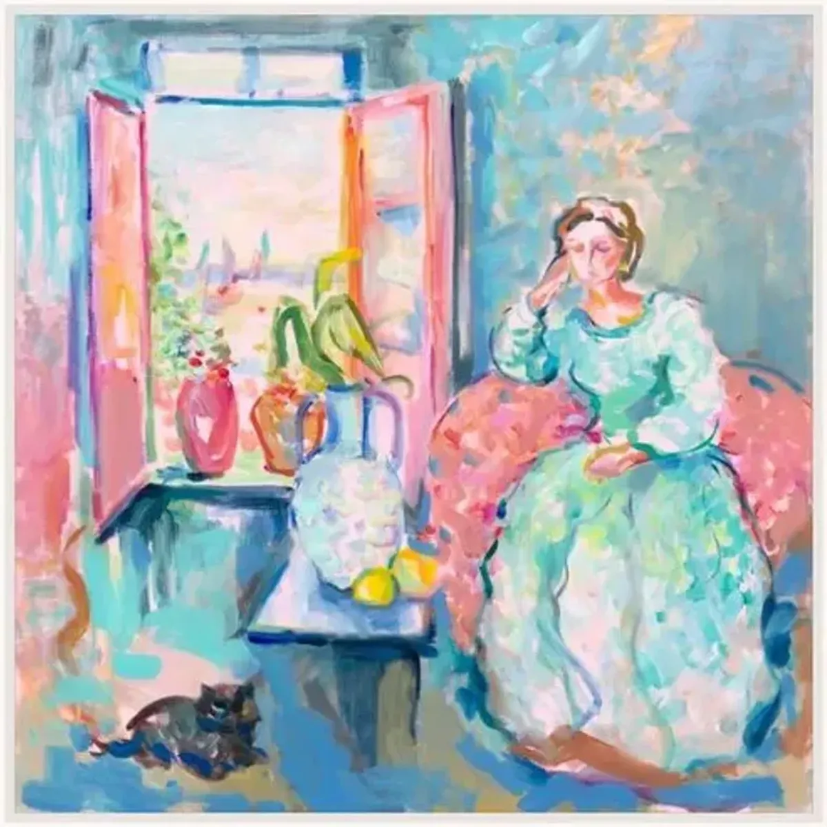 By the Open Window Painting by Maelani Blue