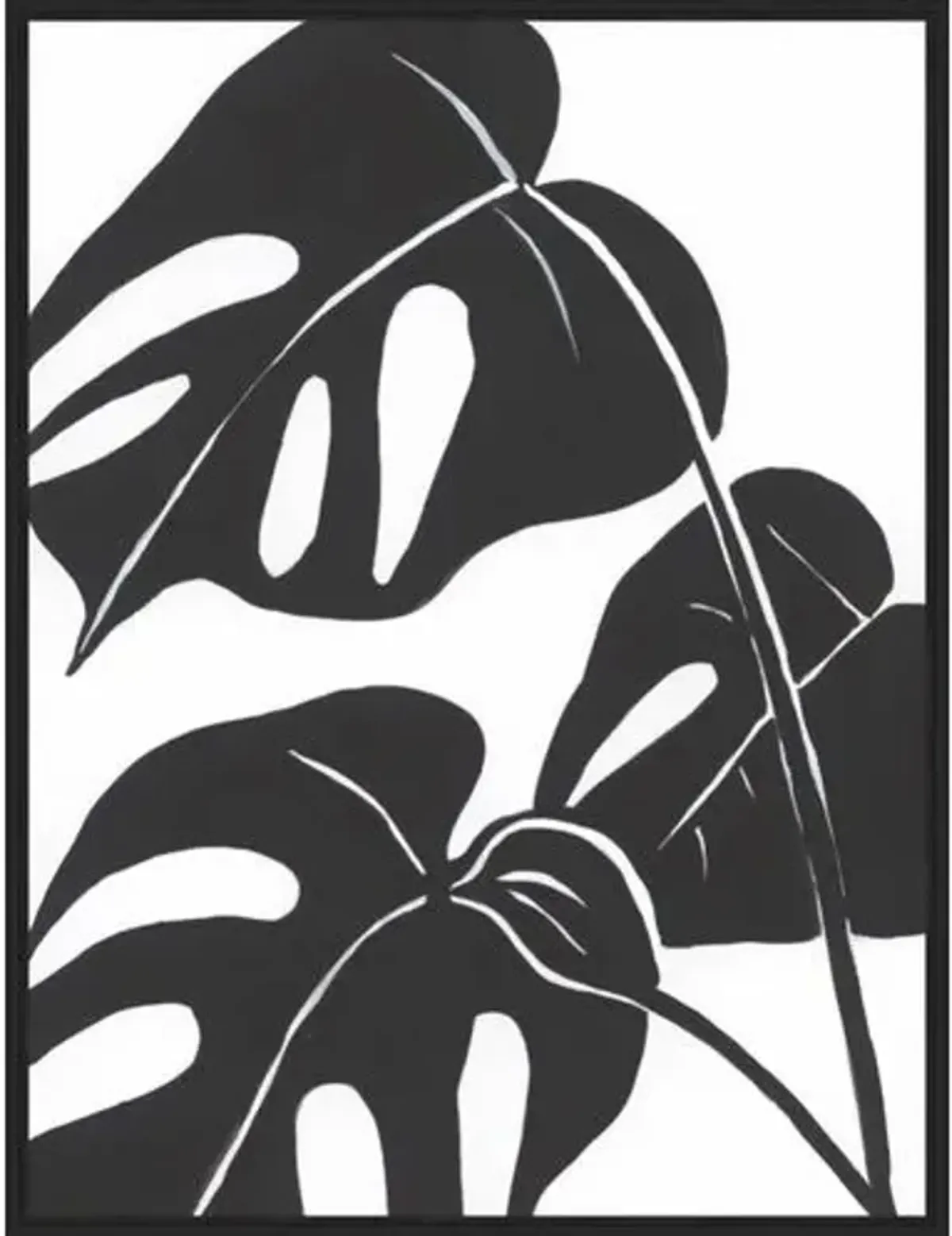 Monstera Shadow Painting by Maelani Blue - Black