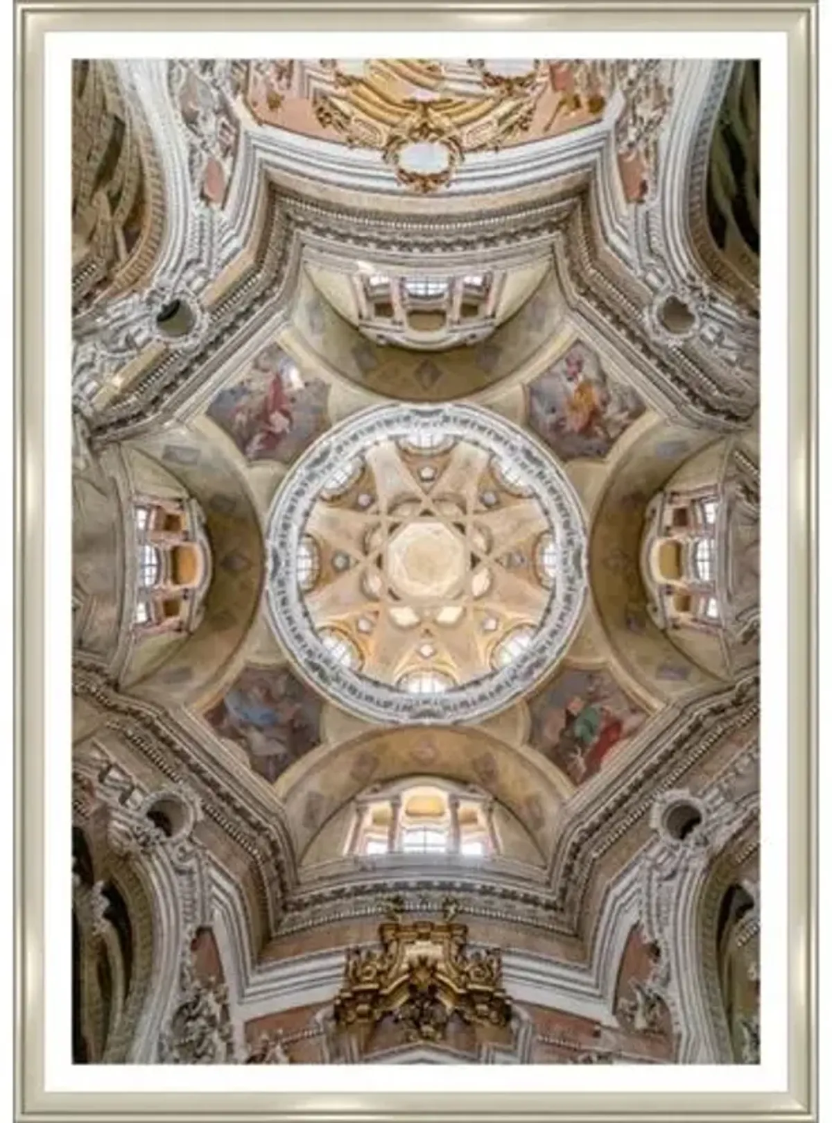 Church Ceiling Turin - Italy Photograph by Richard Silver - Beige