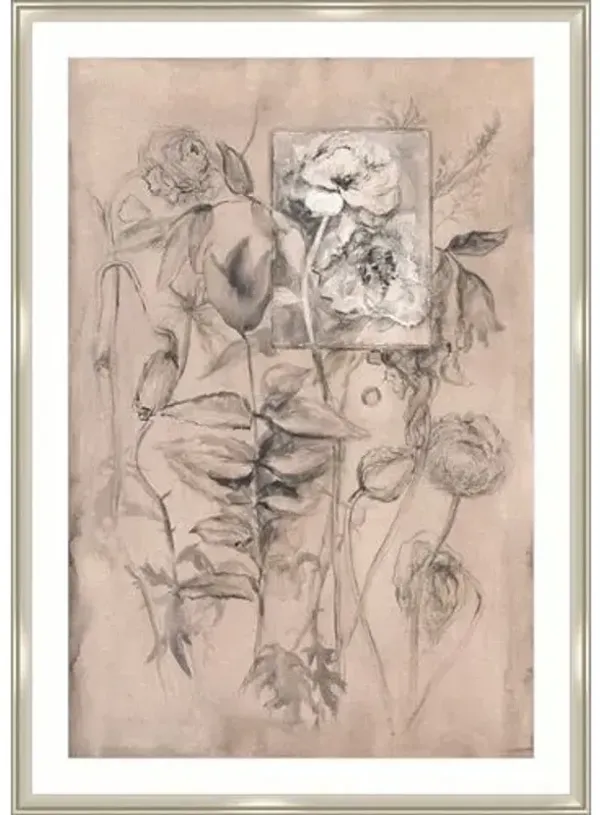 Whispers of Time II Drawing by Maelani Blue - Pink