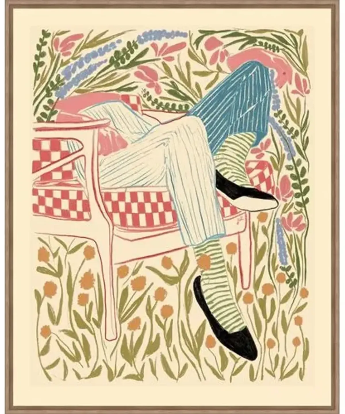 Quiet in the garden Painting by Olive Perry - Pink