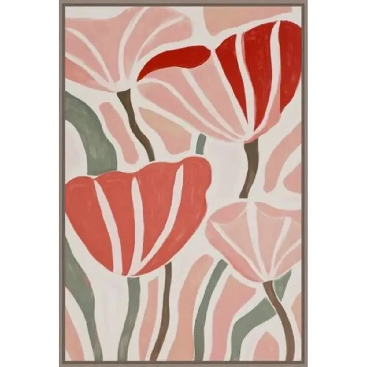 Abstract Geometric Flowers Painting by Olive Perry - Multi