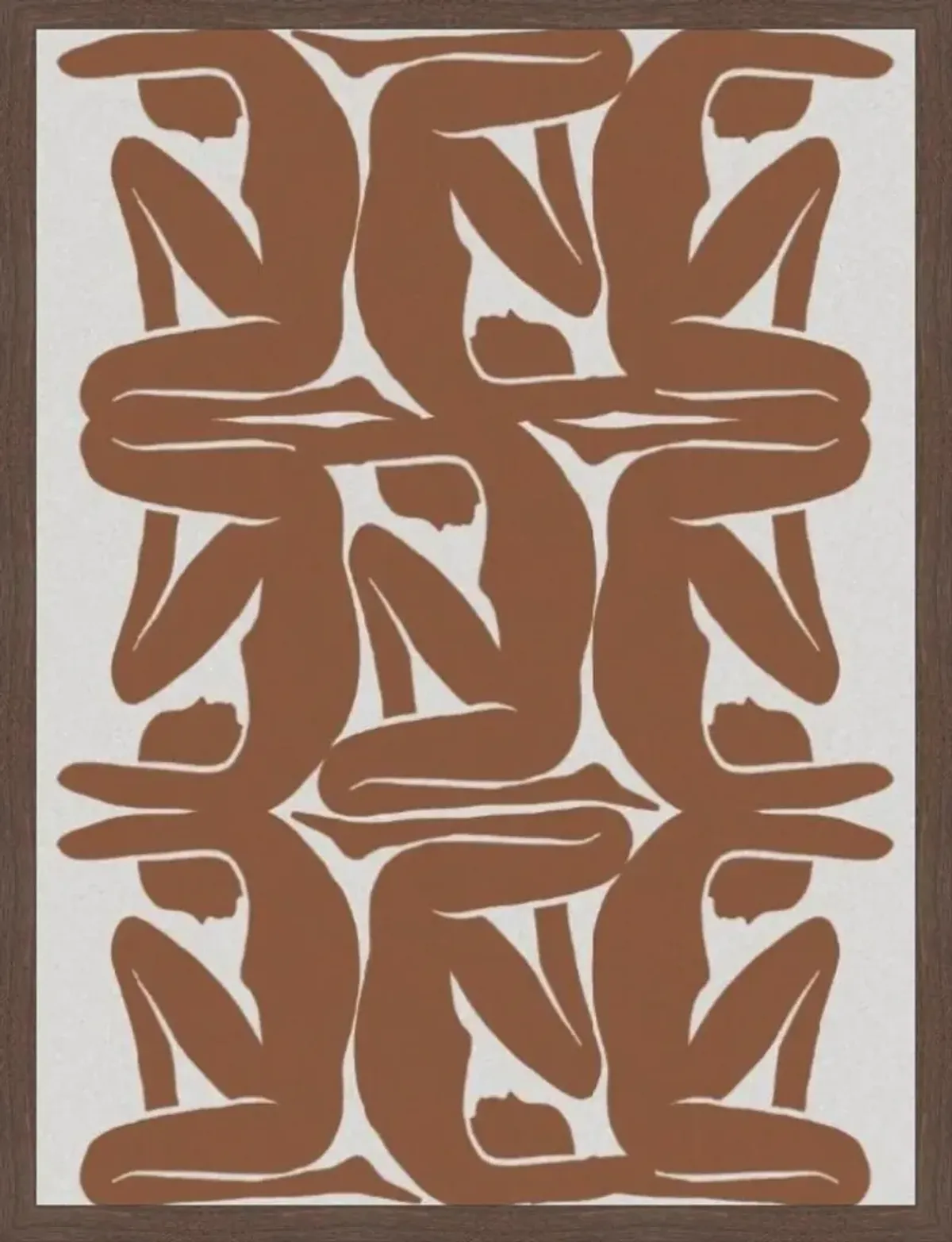 Abstract Silhouette Pattern Painting by Olive Perry - Brown