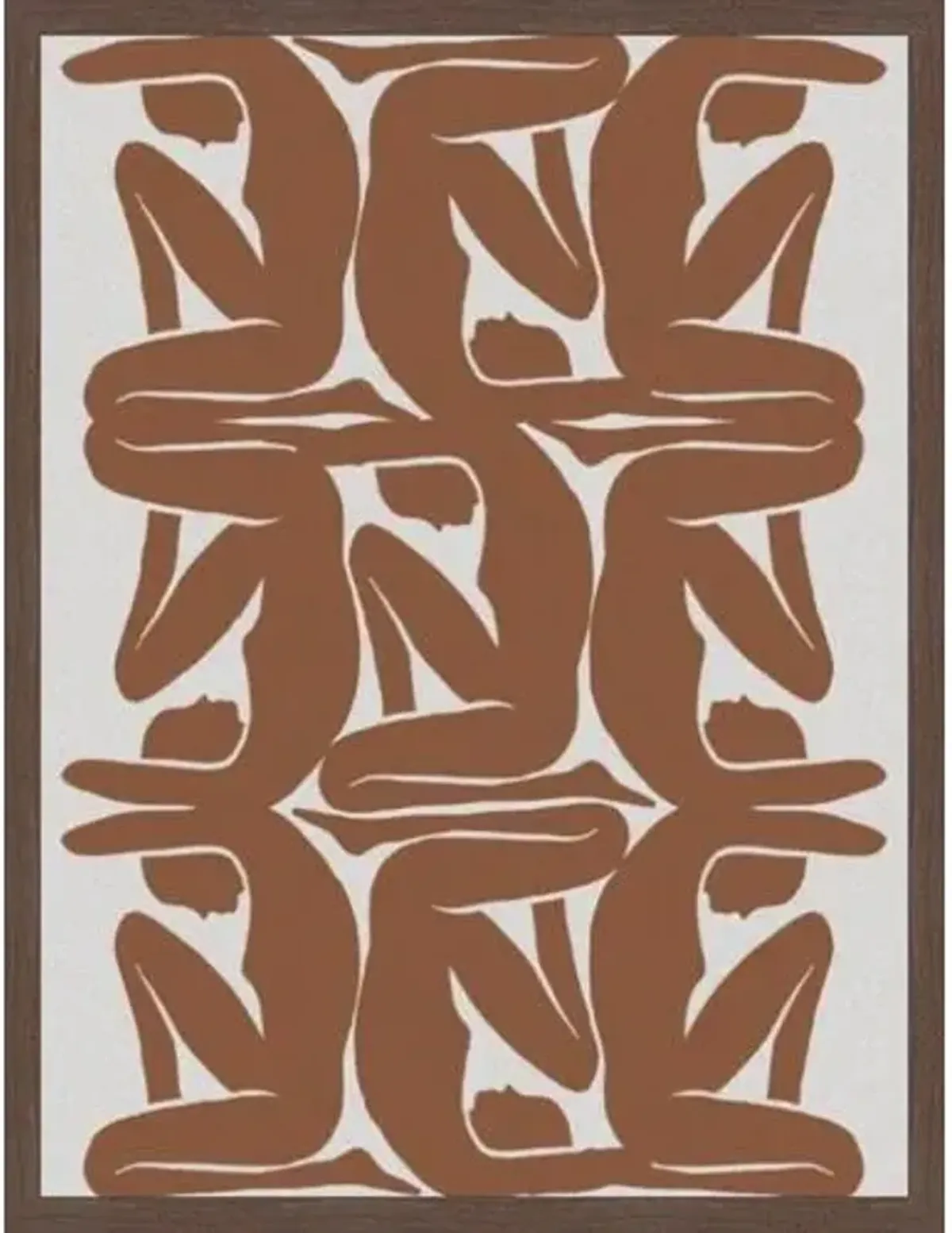 Abstract Silhouette Pattern Painting by Olive Perry - Brown