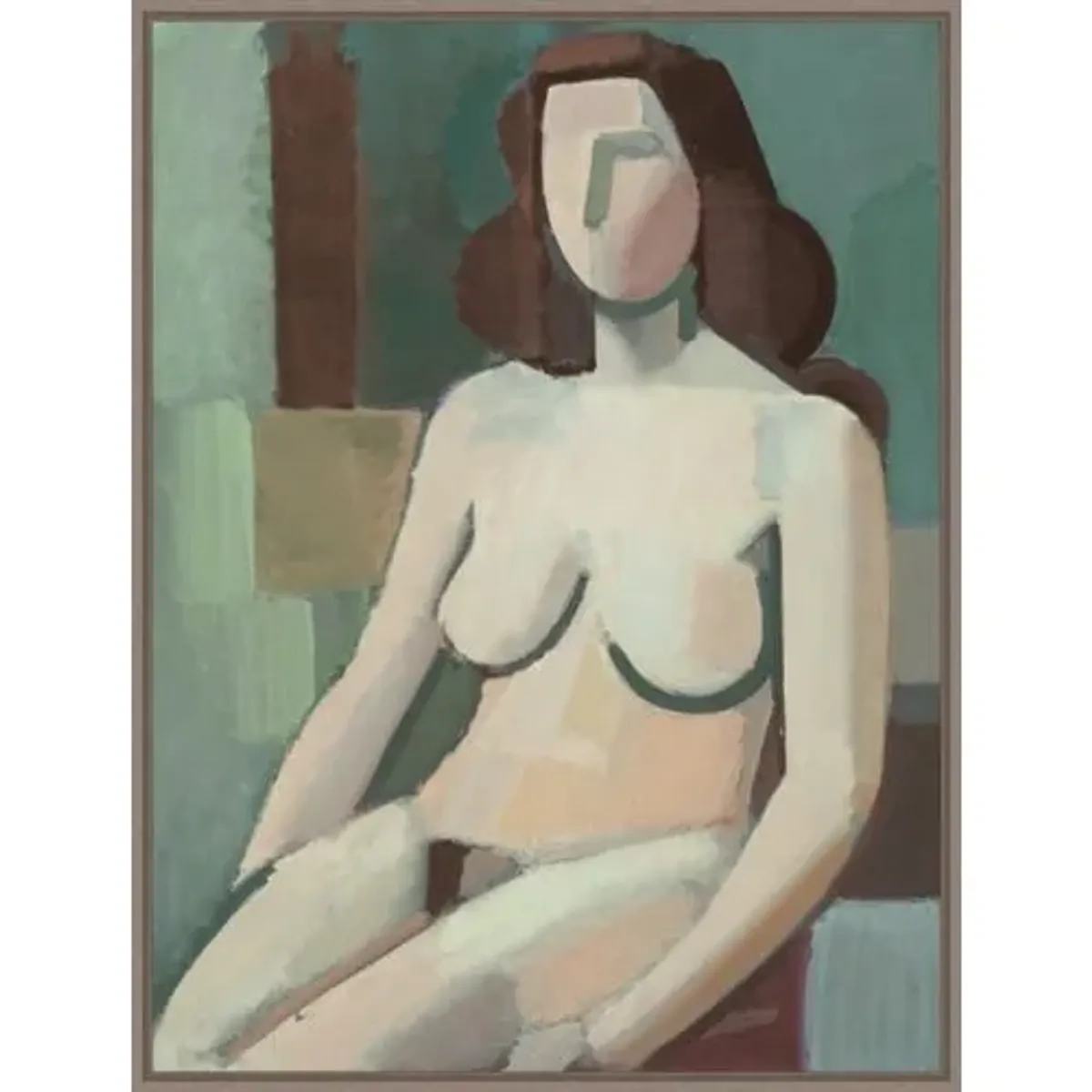 Sitting Model Painting by Olive Perry - Green