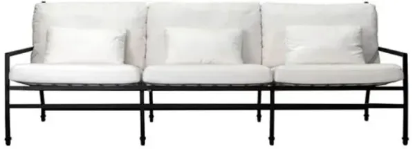 Nami Outdoor Aluminum 3-Seat Sofa - Blanco/Black Sand Matte