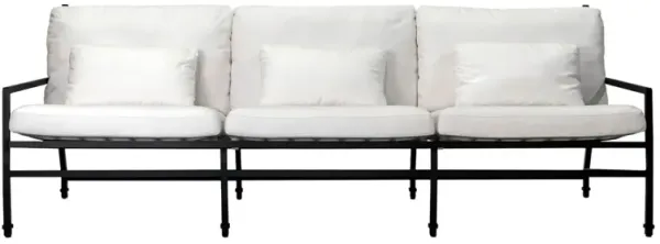 Nami Outdoor Aluminum 3-Seat Sofa, Blanco/Black Sand Matte