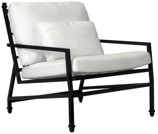 Nami Outdoor Aluminum Lounge Chair, Blanco/Black Sand Matte