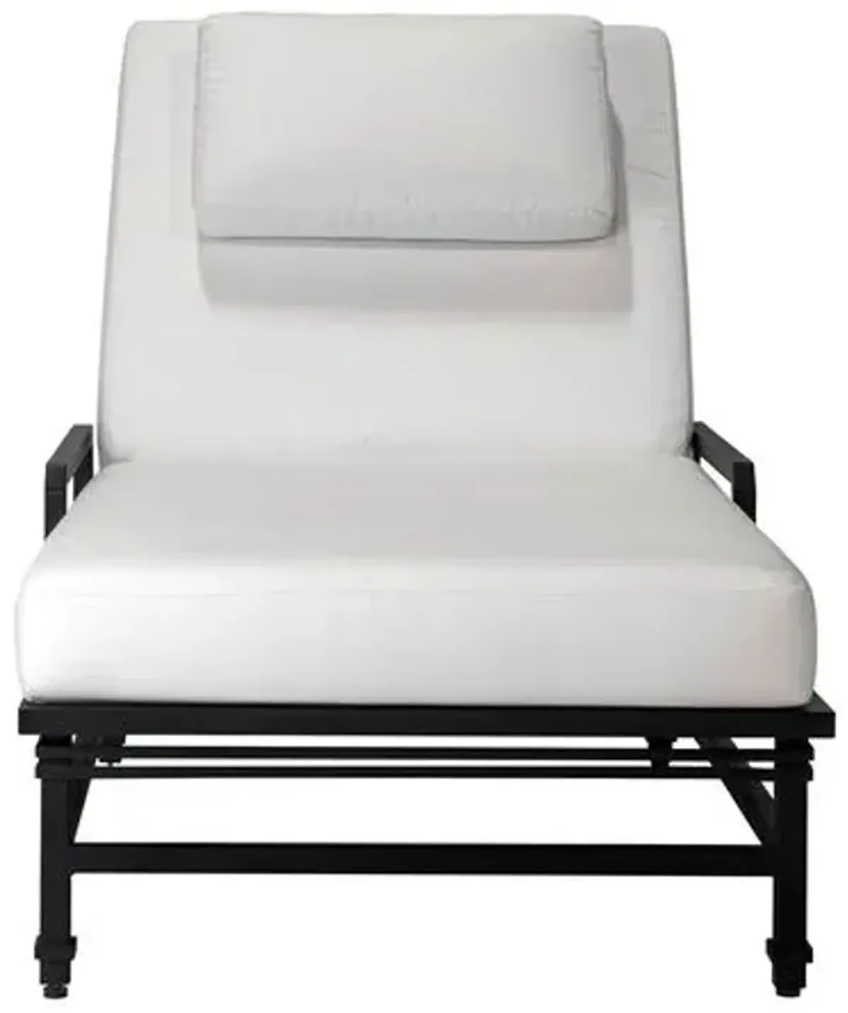 Set of 2 Nami Outdoor Aluminum Pool Chaise Longues,Blanco/Black Sand Matte - Comfortable, Sturdy, Stylish