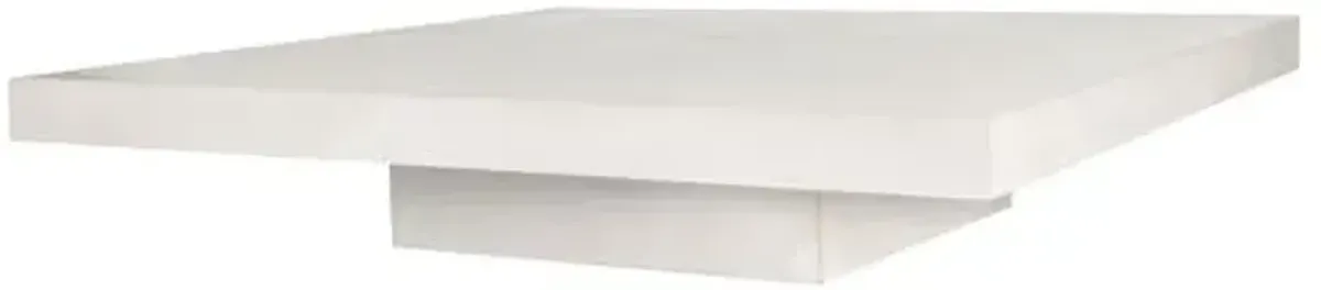 Tamara Outdoor Concrete Square Coffee Table - White