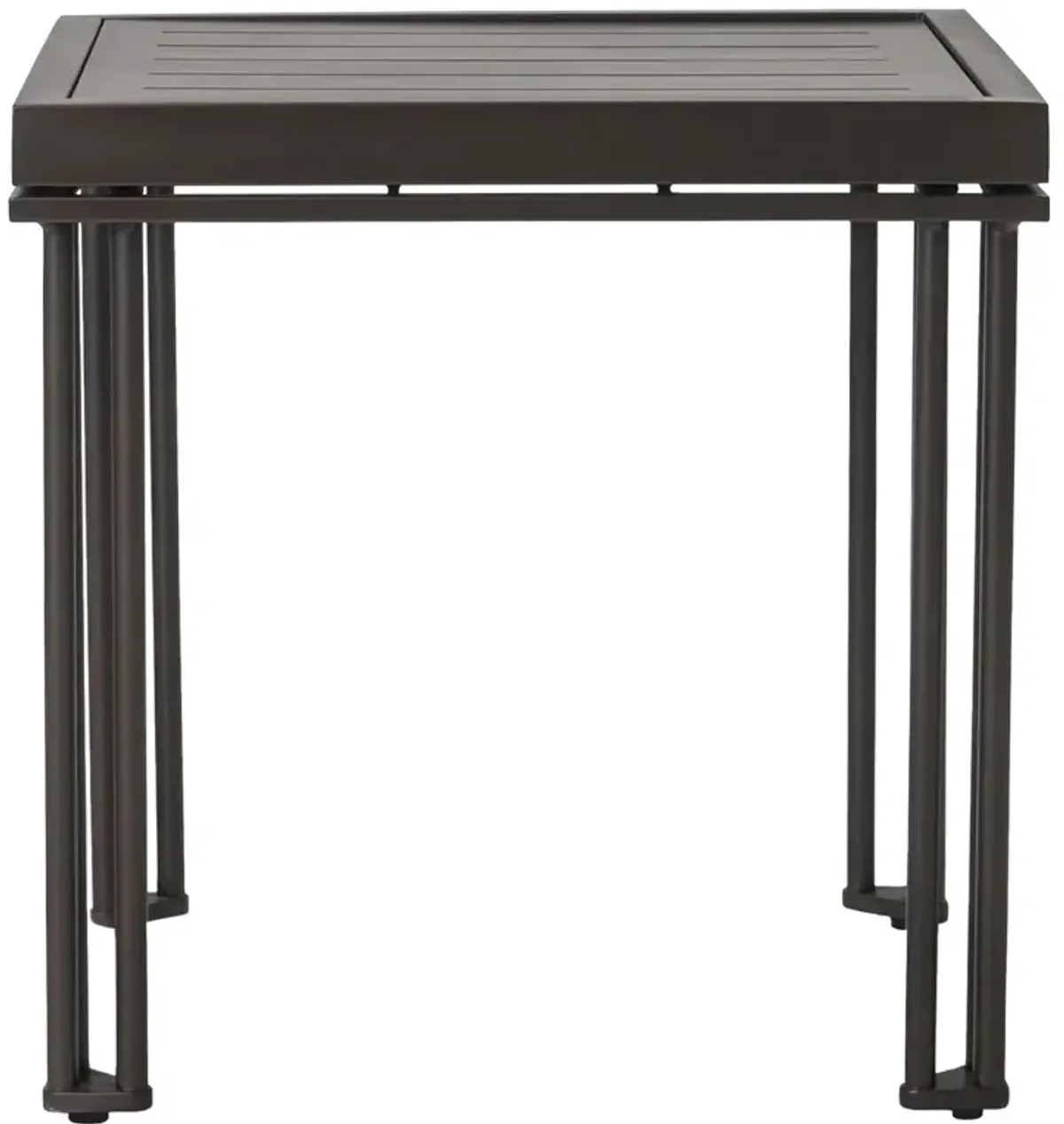 Santara Outdoor Aluminum Side Table, Smooth Charcoal Satin