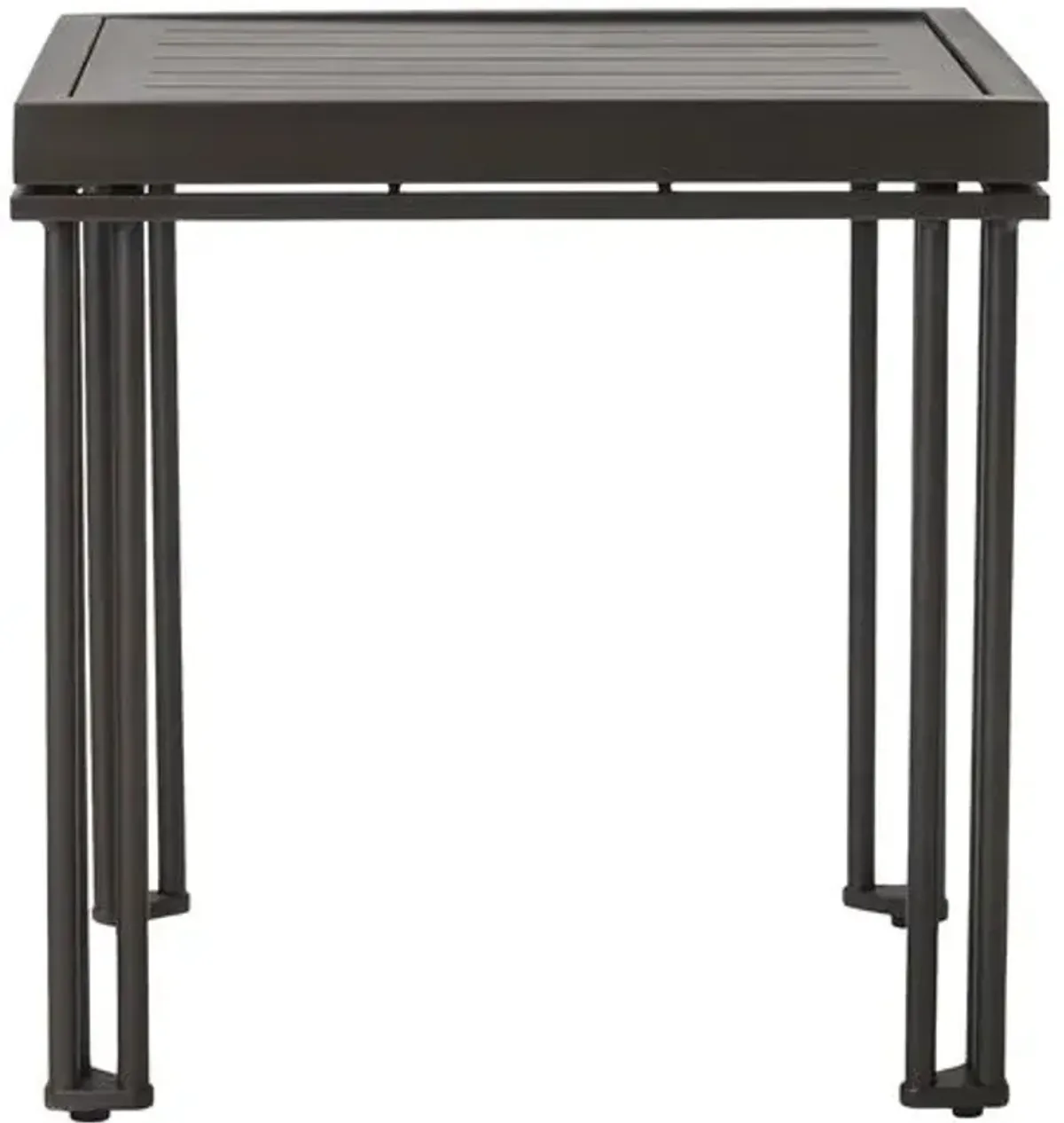 Santara Outdoor Aluminum Side Table - Smooth Charcoal Satin - Gray