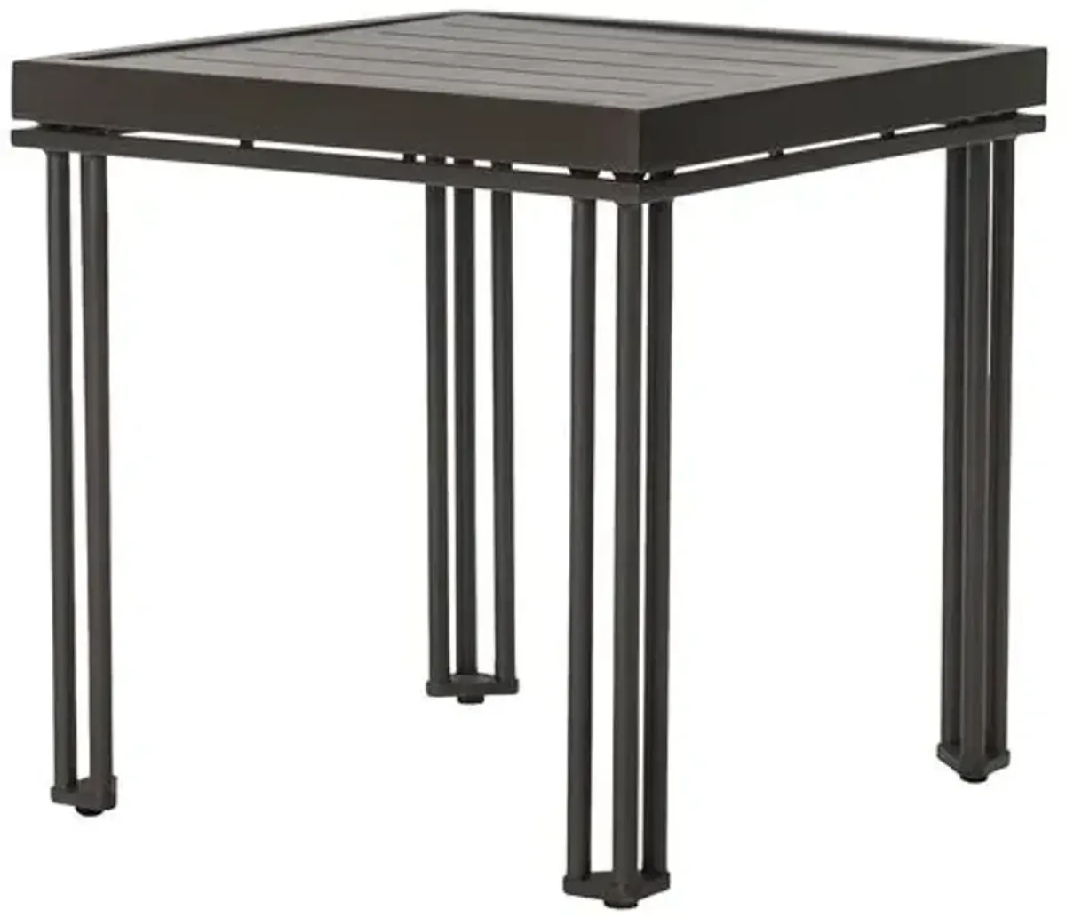 Santara Outdoor Aluminum Side Table - Smooth Charcoal Satin - Gray
