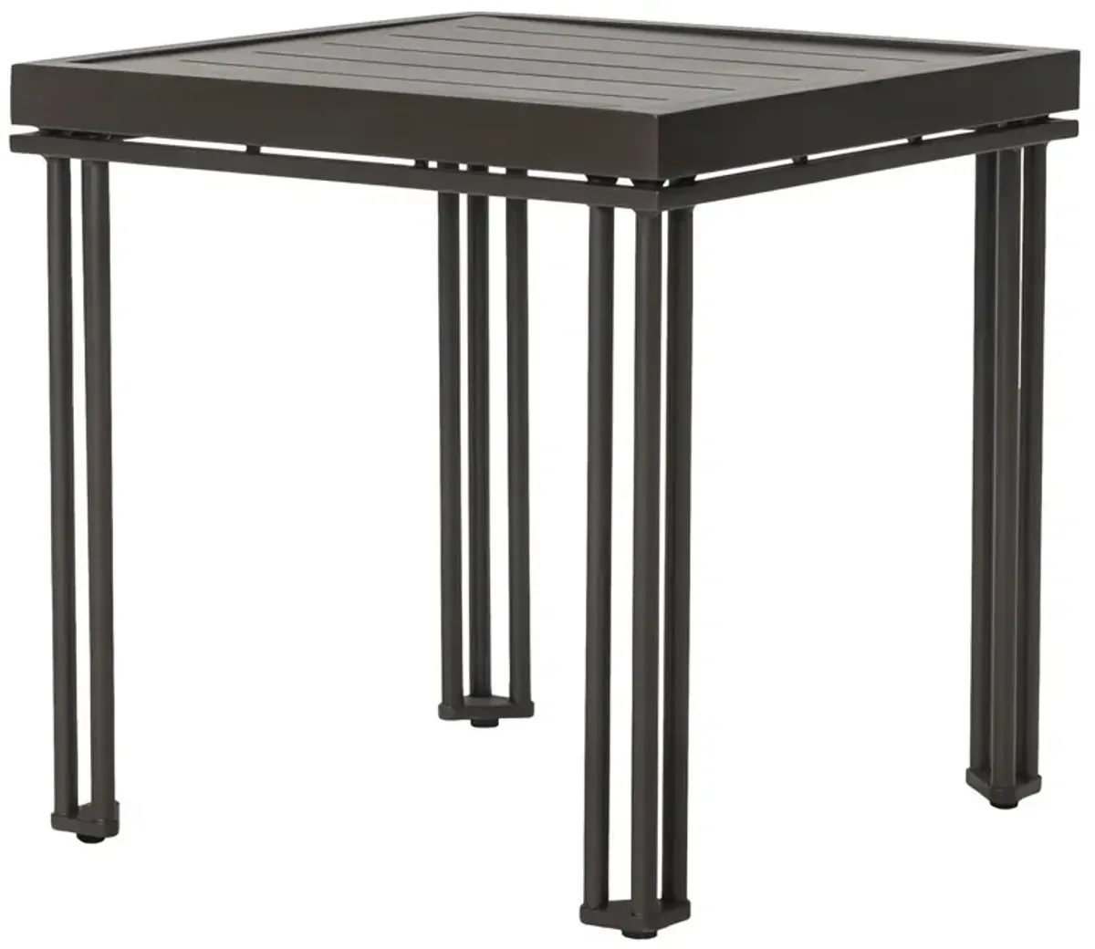 Santara Outdoor Aluminum Side Table, Smooth Charcoal Satin