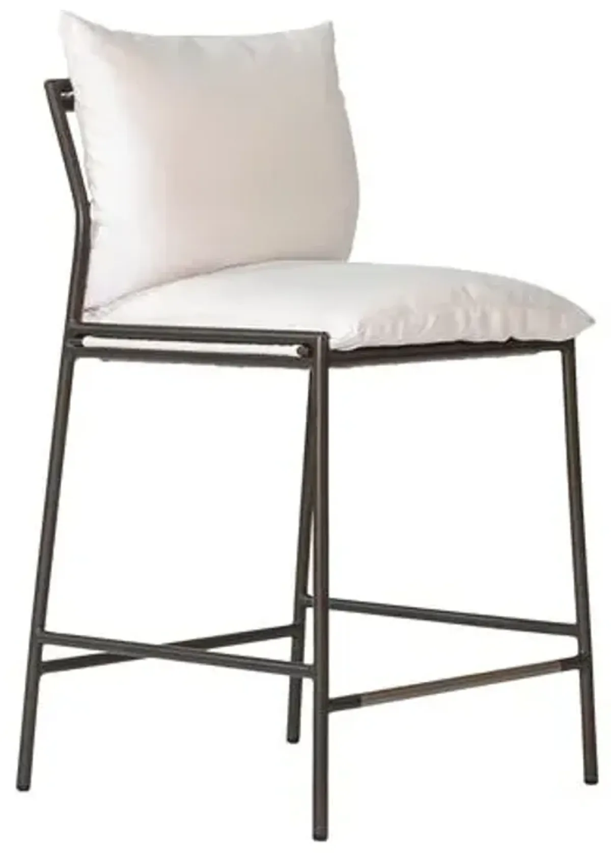 Santara Outdoor Aluminum Counter Stool - Blanco/Smooth Charcoal Satin