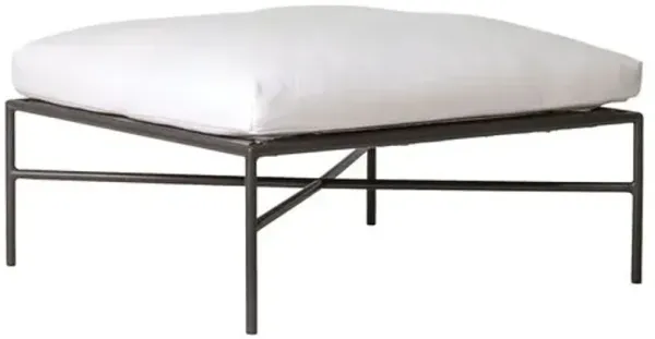 Santara Outdoor Aluminum Modular Ottoman - Blanco/Smooth Charcoal Satin - Gray